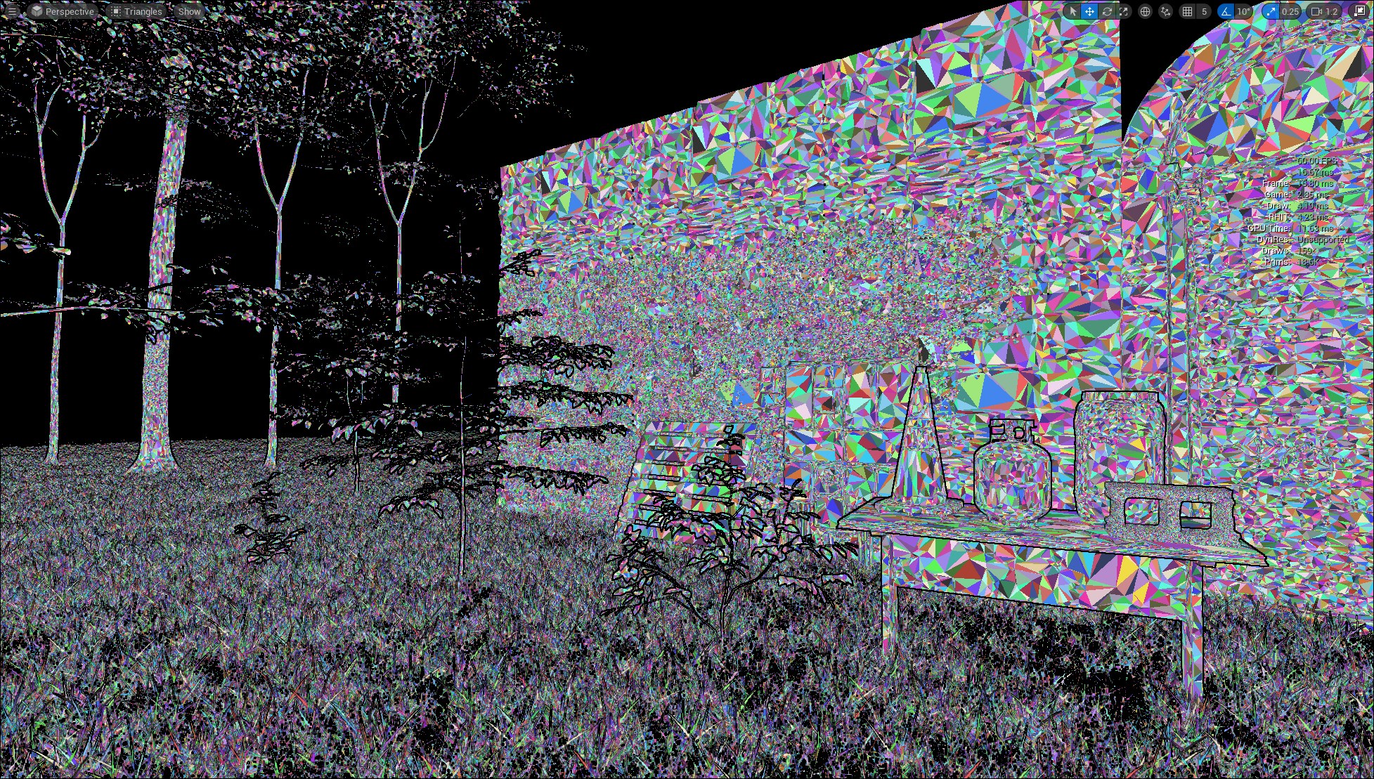 Nanite debug of scene